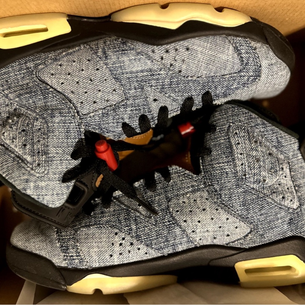 Jordan Air 6 Retro Washed Denim and Black Sneakers